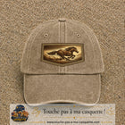 Casquette baseball Beige foncé délavé 100% coton avec visuel Cheval en course 7 cm - image produit principale