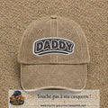 Casquette Beige foncé délavé motif Message Daddy 7 cm - vue principale