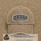 Casquette Beige foncé délavé motif Message Daddy 7 cm - vue principale