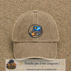 Casquette Beige foncé délavé 100% coton avec motif Ordinateur portable météo 7 cm - image principale