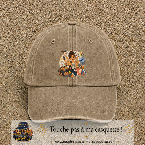 Casquette baseball Beige foncé délavé 100% coton avec visuel Maman multitâche 7 cm - image produit principale