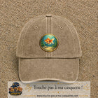 Casquette baseball Beige foncé délavé 100% coton avec visuel Poisson rouge sous l’eau 7 cm - image produit principale