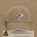 Casquette baseball Beige foncé délavé 100% coton avec motif Bateau rapide 7 cm - image principale