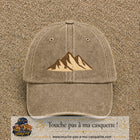 Casquette Beige foncé délavé 100% coton avec motif Montagnes bohèmes 5 cm - image principale