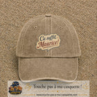 Casquette baseball Beige foncé délavé 100% coton avec visuel Ça suffit Maurice 7 cm - image produit principale