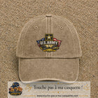 Casquette Beige foncé délavé motif Emblème U.S. Army 7 cm - vue principale