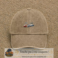 Casquette baseball Beige foncé délavé 100% coton avec motif Voitures de course 5 cm - image principale
