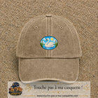 Casquette baseball Beige foncé délavé 100% coton avec visuel Cygne sur lac 5 cm - image produit principale