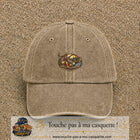 Casquette Beige foncé délavé motif Scène de chasse 5 cm - vue principale