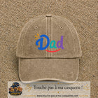 Casquette baseball Beige foncé délavé 100% coton avec visuel Dad coloré 7 cm - image produit principale
