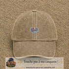 Casquette Beige foncé délavé motif Message Style with me 3 cm - vue principale