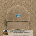 Casquette Beige foncé délavé motif Dauphin souriant 3 cm - vue principale
