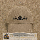 Casquette Beige foncé délavé motif Chat Ron Ron 5 cm - vue principale