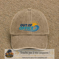 Casquette Beige foncé délavé 100% coton avec motif Out of Office vague soleil 7 cm - image principale