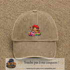 Casquette baseball Beige foncé délavé 100% coton avec motif Juliette 5 cm - image principale