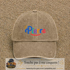 Casquette baseball Beige foncé délavé 100% coton avec visuel Prénom Pierre coloré 5 cm - image produit principale