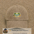 Casquette Beige foncé délavé motif Plage tropicale Beach 5 cm - vue principale