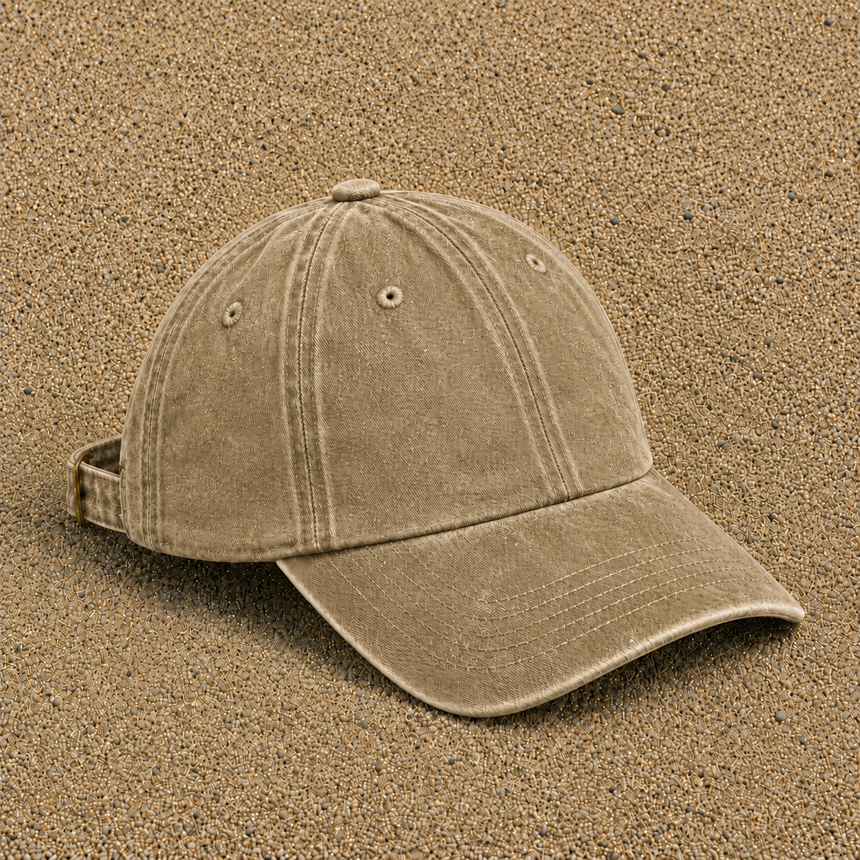 Casquette baseball Beige foncé délavé en coton avec motif Licorne et dragon sur un nuage 7 cm – vue couleur 3