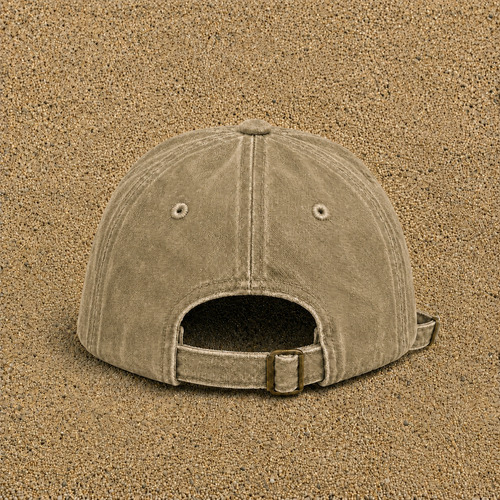 Casquette Beige foncé délavé 100% coton style baseball