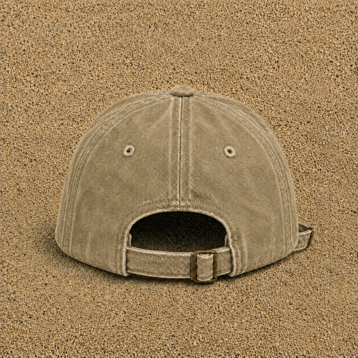 Casquette baseball Beige foncé délavé 100% coton avec motif Terrain de pétanque 3 cm - image pack couleur 1