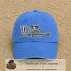 Image principale produit122grosBLC - casquette Bleu ciel délavé avec visuel Vache message français 7 cm