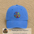 Image principale casquette Bleu ciel délavé avec motif Main créative 7 cm