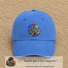 Image principale casquette Bleu ciel délavé avec motif Main créative 7 cm