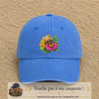 Casquette Bleu ciel délavé motif Abeille et miel logo 7 cm