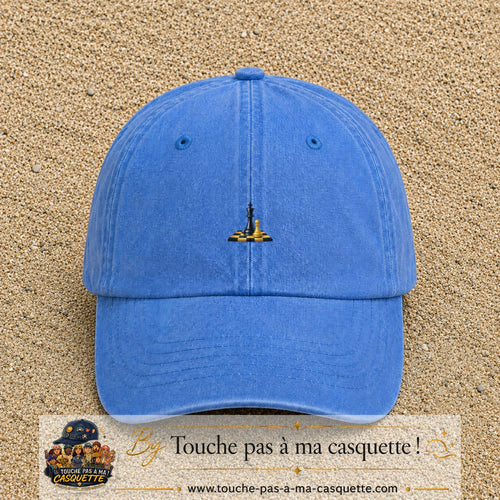 Image principale casquette Bleu ciel délavé avec motif Échecs classiques 3 cm