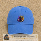 Image principale casquette Bleu ciel délavé avec motif Échecs couronnés 7 cm