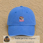 Casquette Bleu ciel délavé avec motif Vive les Fiancés en 5 cm – vue principale