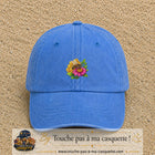 Casquette Bleu ciel délavé motif Abeille et miel logo 5 cm