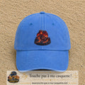 Image principale casquette Bleu ciel délavé avec motif Volcan de lave 7 cm