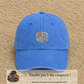 Casquette Bleu ciel délavé avec motif Merci coach multisport en 5 cm – vue principale