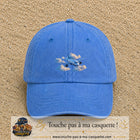 Image principale casquette Bleu ciel délavé avec motif Avion dans les nuages 5 cm