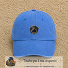 Image principale casquette Bleu ciel délavé avec motif As de pique 5 cm