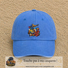Casquette Bleu ciel délavé motif Chantier géométrique logo 7 cm