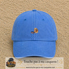 Image principale casquette Bleu ciel délavé avec motif Chien avec collier 3 cm