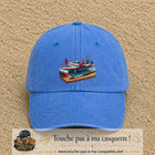 Casquette Bleu ciel délavé motif Avion de modélisme logo 7 cm