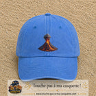Image principale casquette Bleu ciel délavé avec motif Volcan en éruption 7 cm