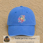 Image principale casquette Bleu ciel délavé avec motif Boussole cosmique 7 cm