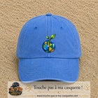 Image principale casquette Bleu ciel délavé avec motif Planète nature 7 cm