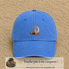Image principale casquette Bleu ciel délavé avec motif Renard de lune 5 cm