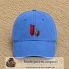 Image principale casquette Bleu ciel délavé avec motif Bouclier médiéval 7 cm