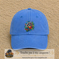 Casquette Bleu ciel délavé motif Patte cœur animal logo 7 cm