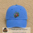 Casquette Bleu ciel délavé motif Patte cœur animal logo 7 cm