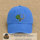 Image principale casquette Bleu ciel délavé avec motif Trèfle et fer à cheval 7 cm