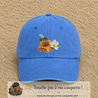 Image principale casquette Bleu ciel délavé avec motif Abeille et miel 7 cm