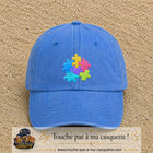 Casquette Bleu ciel délavé motif Puzzle pop logo 7 cm