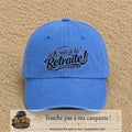 Casquette Bleu ciel délavé avec motif Je suis à la retraite en 7 cm – vue principale